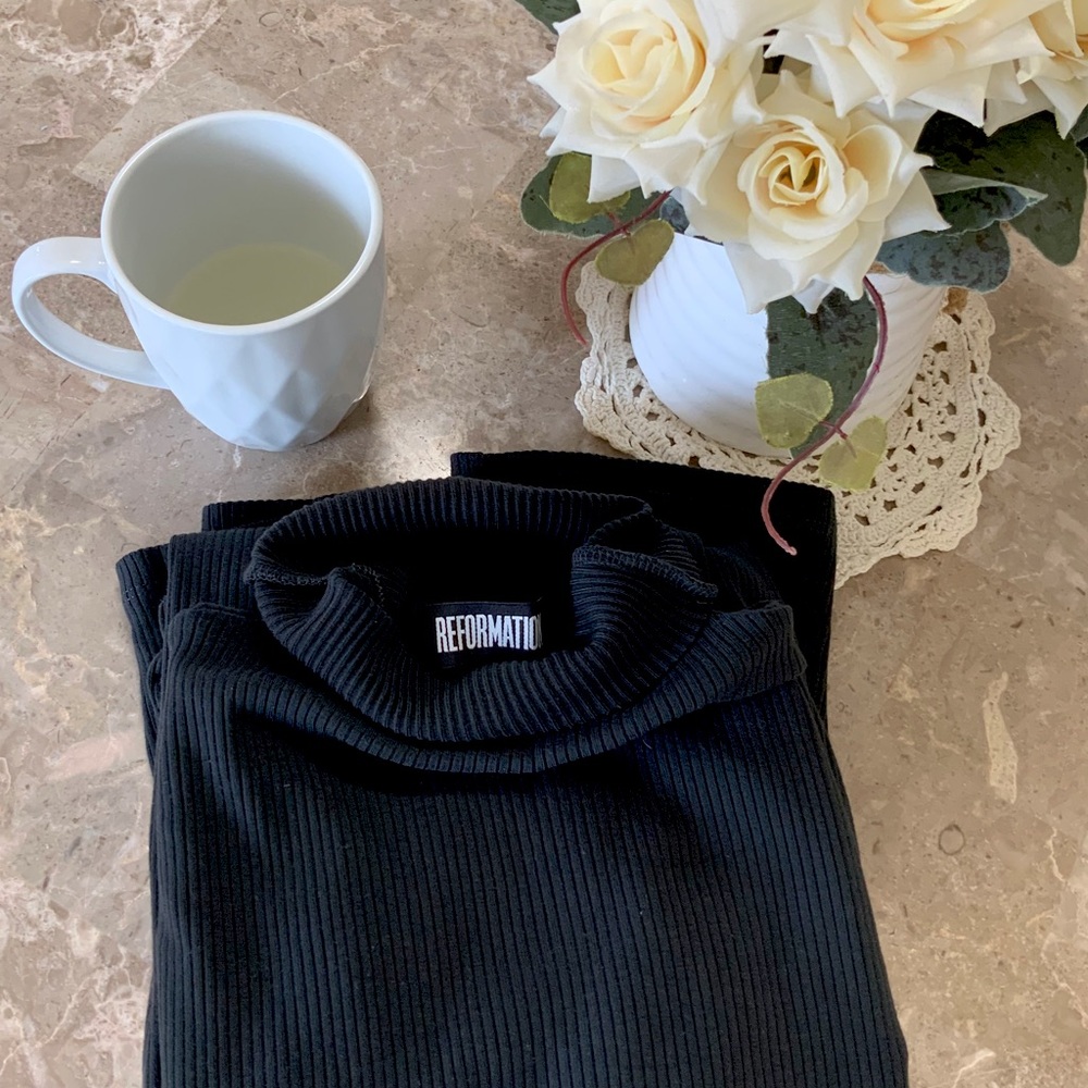 Reformation ribbed mini dress
